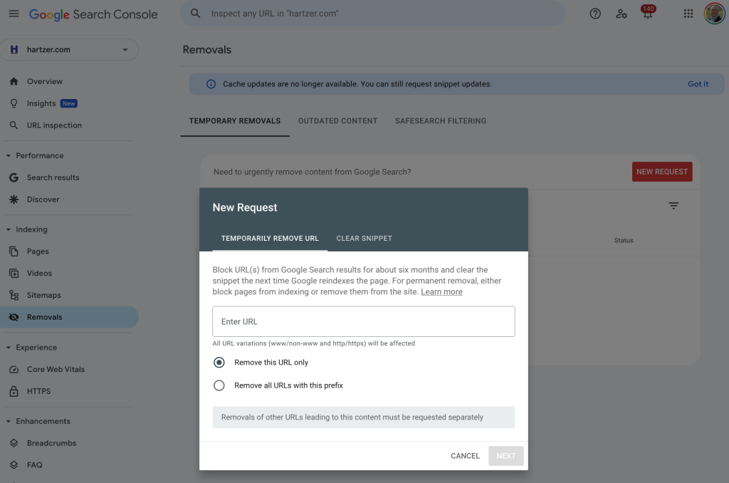google removal tool